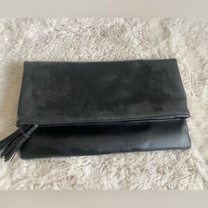 Elegant  Black Leather Clutch